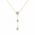 Celeste Trio Gemstone Drop Necklace