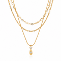 Teardrop Layered CZ Necklace